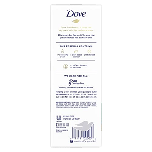 Красота-шоколад Dove Beauty Bar е По-хидратиращ от Обичайната сапун, за по-мека кожа, Без аромати, Хипоалергичен Красота-шоколад
