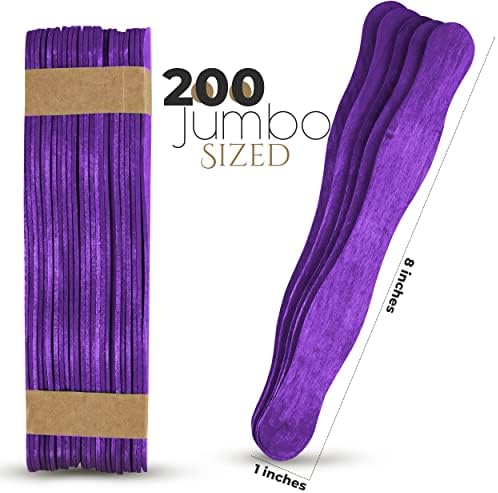 Набор от Manaloom от 200 извити пръчки за бродерия - 8 Пръчки от popsicle от бреза дървен материал за ръкоделието,