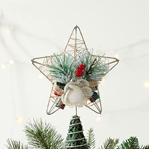 Начало Акценти на Декоративен Орнамент Куки Коледни Украси Коледно Дърво Горната Част на Петолъчна Звезда Аксесоари