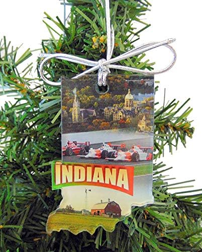 Коледен Орнамент в Индиана Акрилни Украса във форма на Щата Произведено в САЩ