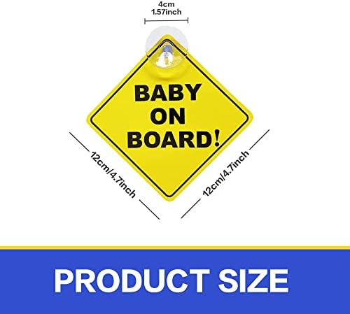 VAGURFO 2 Опаковката Предупредителни знаци Бебе на борда с вендузи, Свалящ Стикер за кола знак, Стикер Бебе на борда за автомобили,