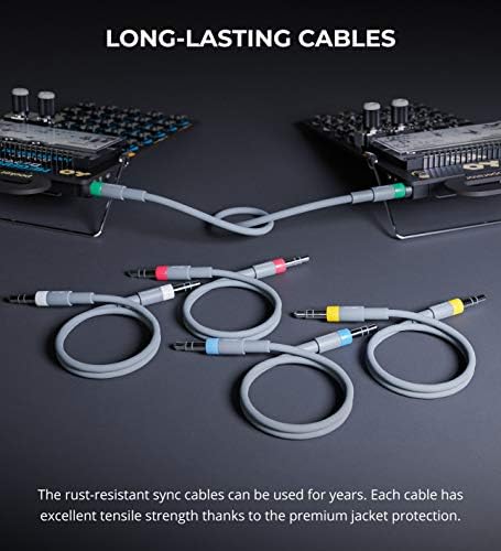 Юношески Комплект инженеринг кабели за синхронизация с 3,5-мм стереоразъемами TRS за преносими оператори (многоцветен)