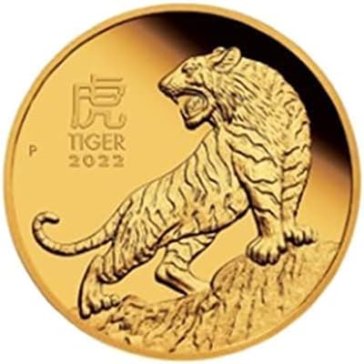 Възпоменателна монета 2022 Година на тигъра Австралийска Златна монета Сребърна Монета Незабравим Медальон Монети Сбирка