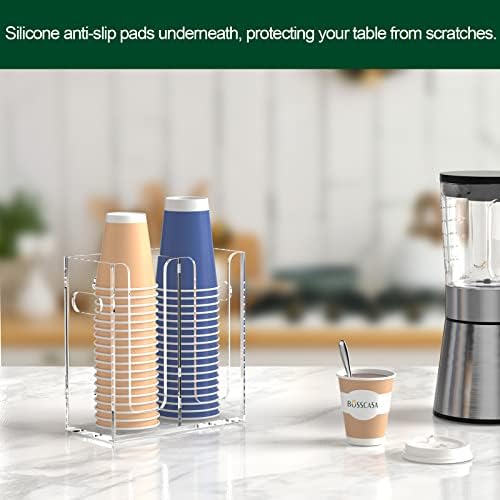 Опаковка за еднократна употреба чаши кафе на BOSSCASA с дръжки, Плот или монтиране на стена за чаши за топли / студени напитки