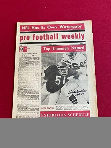 1973, Дик Буткус, с автограф (JSA) вестник Pro Football Weekly (Реколта) - Футболни топки с автографи