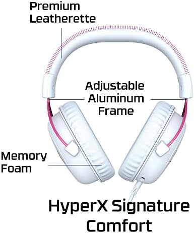 HyperX Cloud II - Детска слушалки, виртуален съраунд звук 7.1, Амбушюры от пяна с памет ефект, Здрава алуминиева