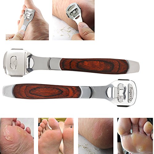 Средство за премахване на Мъртвата кожа от мазоли, Набор за Педикюр на Краката с Ножче от Неръждаема Стомана + 10