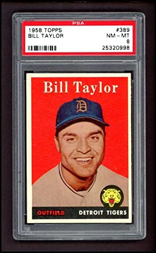 1958 Topps 389 Бил Тейлър Детройт Тайгърс (Бейзболна картичка) PSA PSA 8.00 Тигри