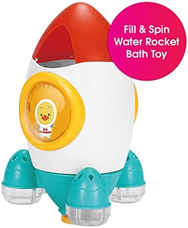 Edushape Fill & Spin Водна ракета Играчки за баня за деца - Играчка за баня с цедка - Играчка за ранно развитие на