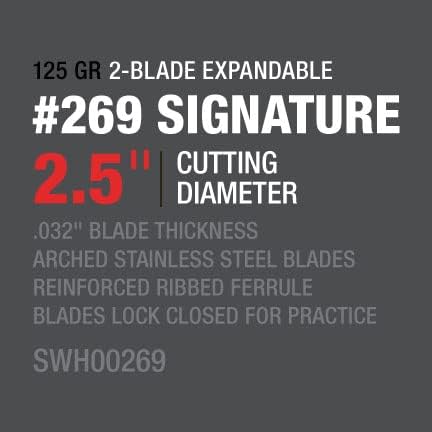 Swhacker Levi Morgan Series 2-Blade Blade Lock Broadhead 2,25 Опаковка от 3 броя, синьо