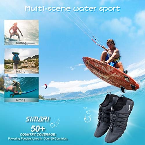 SIMARI Водна Обувки Дамски Мъжки За Гмуркане на Плажа, Басейн за Водни Спортове Бързосъхнеща Гмуркане Бос Сърфиране Ходене