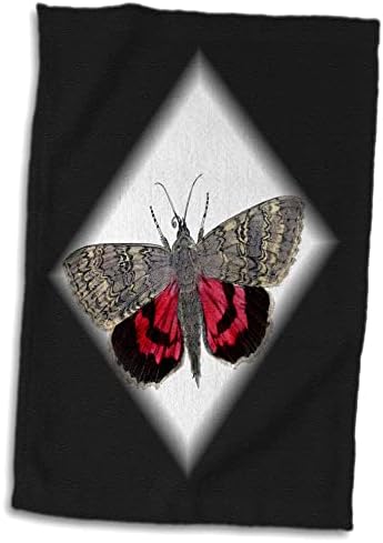 Кърпи 3dRose Florene Décor II - Червено-Сива Пеперуда На Черно-бял фон (twl-41649-1)