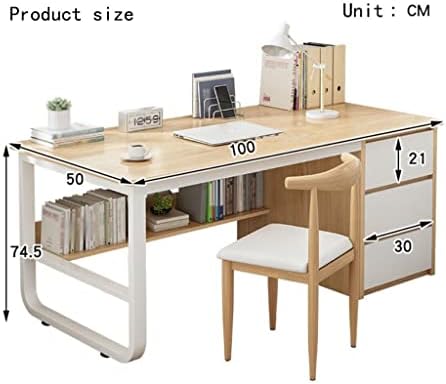 Компютърна маса LIRUXUN с чекмедже голям капацитет, домашен маса, бюро за спалня (цвят: E, размер: както е показано)
