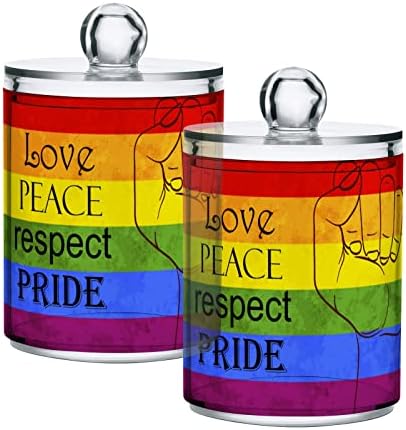 Гей Гордост Любовта на Света Уважение Гордостта на Лгбт Rainbow 2 Опаковки Памучен Тампон Държач за Топки Органайзер