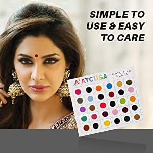 ATCUSA Premium Bindi 240 Броя цветни, червено-лилави и многоразмерных индийски Bindi за ежедневна употреба,