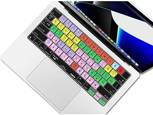 XSKN Запалените Pro Инструменти Функция на клавишите Клавиш Версия за САЩ Силиконова Клавиатура Корица Кожа, за 2021 MacBook