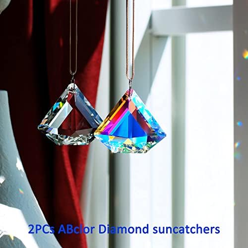 2 БР. Слънчеви капани, с кристали Диаманти, Окачени Слънчеви Капани STINO за вътрешния прозорец със Стъклен Призмата,