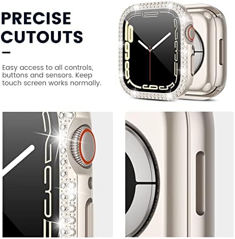 Tensea 2 в 1 за Водоустойчиви Защитни своята практика Apple Watch за екрана SE 2022 и аксесоари 6 5 4 44 мм, iWatch, Защитен