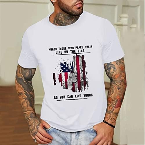 UBST/ Мъжки патриотични фланелки с къси ръкави в стил Войник, летни Ежедневни Тениски с принтом на Американското Ден на Независимостта