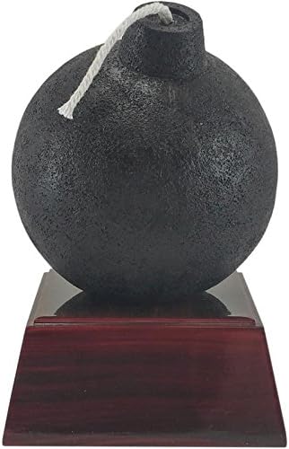 Трофей-бомба Десетилетия Awards | Cartoony Трофей-бомба с фитилем | Награда Da Bomb с надпис - Височина 5.5 инча - Регулиране на момента