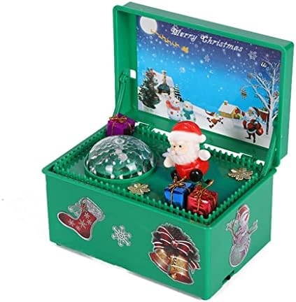 Музикалното ковчег в Рождественском стил SLYNSW, Красив и Креативен интериор на Дядо Коледа, Led Музикална Ковчег за парти (Цвят: бял-Динозавър Doodle4)