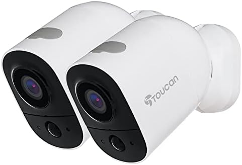Безжични Външни Камера дома за сигурност TOUCAN, Водоустойчив, Нощно виждане, Сензор за движение, 2-Лентов звук, Alexa