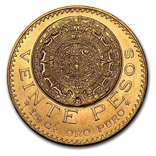 1917 Без знака на ментата - 1959 (Случаен година) Мексиканското злато 20 песос AGW .4823 Трой унция Диамант, Без да се свържат