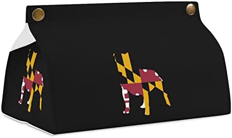 Питбул Мериленд Флаг Кутия За Салфетки Капачка От Изкуствена Кожа Притежателя Кутии За Салфетки Правоъгълен Калъф За Салфетки