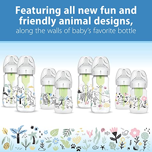 Бебешки бутилки Dr. Brown ' s Natural Flow® Anti-Colic Options+™ с широко гърло Designer Edition, Jungle Decos, 5 мл / 150