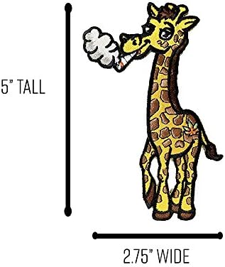 Вратарят на Пушенето на Марихуана В Фънки стил с Жирафа - Апликация от Ютия с бродирани Нашивкой