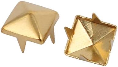 X-DREE 100шт 7 mm Квадратна форма, на Хартиен Брад Златни тонове, за Scrapbooking САМ Занаятите (100 броя 7 мм, във форма на