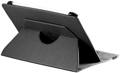 Твърд калъф Navitech от черна изкуствена кожа със стойка за въртене на 360 градуса, съвместима с Asus ZenPad 8.0 (Z380KL)