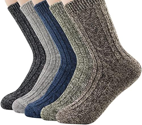 Вълнени чорапи Zando за Жени, Топли Зимни Чорапи, Термоноски, Удобни Чорапи за Екипажа за Жени, Размер 6-9, Дебели Чорапи,