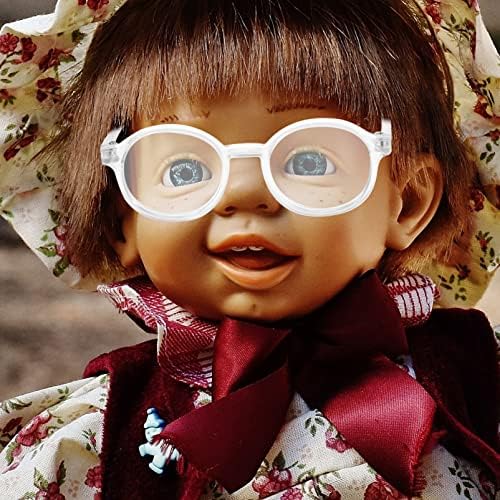 SEWACC Прозрачна Дограма Куклени Очила Кукла Рокля Очила Пластмасови Куклени Очила Малки Прозрачни Очила Декор Мини Кукла Костюм и Аксесоари за Кукли Cosplay домашни Лю?