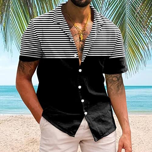 Мъжки Ежедневни Ризи с Къс Ръкав и Пролетно-лятна Отложным яка С 3D Принтом, Модерен Топ, Блуза, Риза, Мъжки