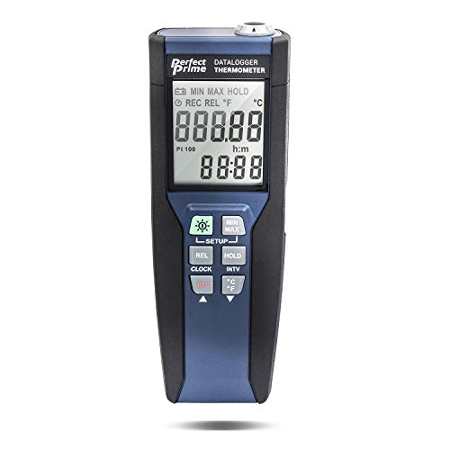 PerfectPrime TC0376, машина за висока точност Platinum данни Дървар RTD-термометър с датчик, интерфейс RS-232/USB