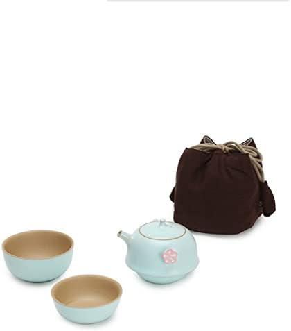 ZSEDP Преносим Комплект Керамични Чай Комплект Керамични Открит Домашен Пътен Подарък Чай Домашен Комплект За Пиене на Чай