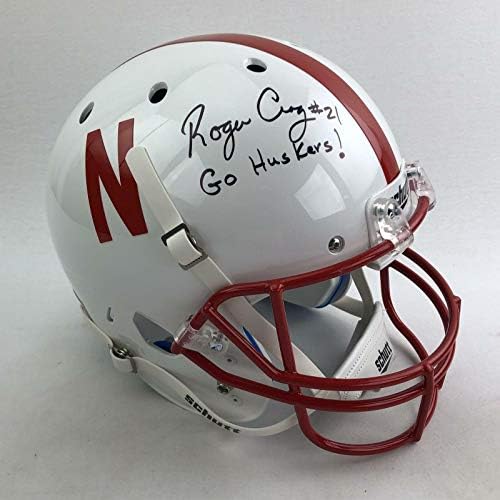 Копие шлем Роджър Крейг с автограф Nebraska Cornhuskers в реален размер (JSA COA) - Каски за колежи с автограф