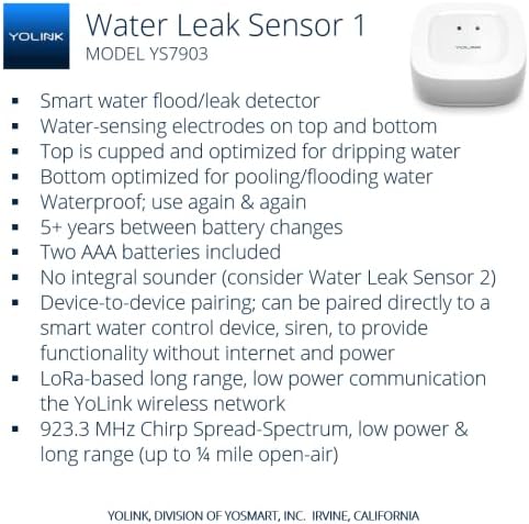 YoLink SpeakerHub и стартов комплект от три сензор, изтичане на вода – Възпроизвежда звукови сигнали, устни съобщения,