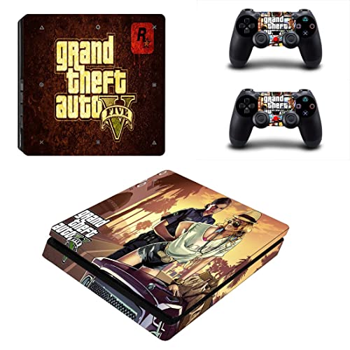 За PS4 ОБИЧАЙНАТА игра Grand GTA Theft And Auto Стикер на кожата PS4 или PS5 За конзолата PlayStation 4 или 5 и контролери Vinyl Стикер DUC-5836