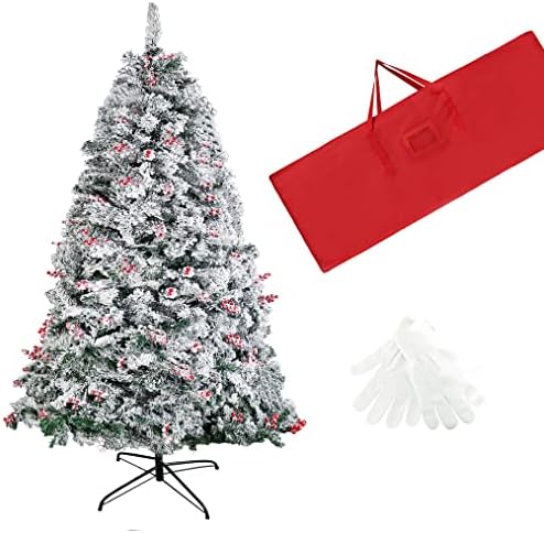 Коледно Дърво SUNSHINE DECOR Премиум-клас от Снежната Флока за дома, офиса, Коледните декорации за Партита, със Здрави Метални Крака - Изкуствена Елха с 950 Топчета клони (6 ф