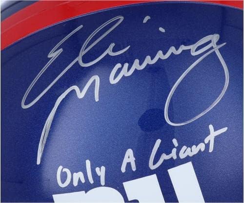 Точно копие шлем Ели Мэннинга Ню Йорк Джайентс с автограф Ридделла и надпис Само гигант - Каски NFL с автограф