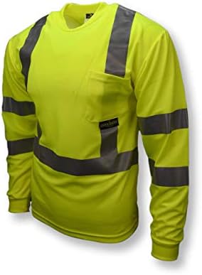 Защитна тениска с дълъг ръкав от влагоотводящей окото Radians ST21-3PGS-XL клас 3 Max-Dri, X-Large, зелена