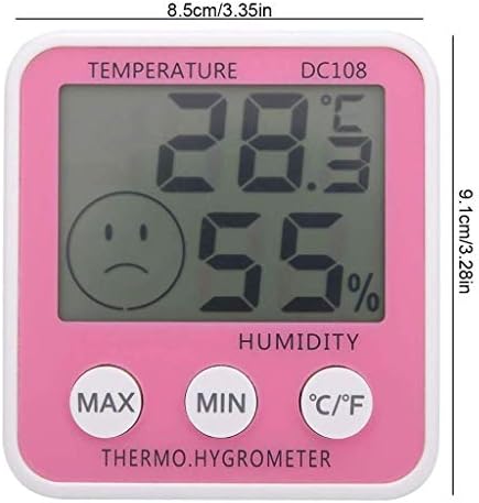 WDBBY Термометър-Влагомер за стая, Сензор за температура и Влажност с Цифров Настолен часовник, Точен с подсветка