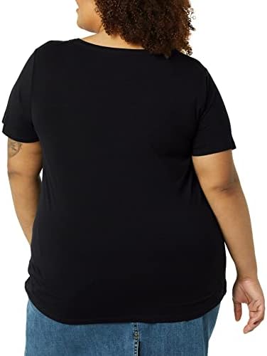 Женска тениска класически намаляване на Essentials с къс ръкав и V-образно деколте, (на разположение в големи размери), в няколко опаковки