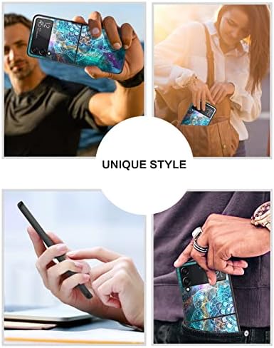 Калъф BENTOBEN Samsung Galaxy Z Flip 4, Z Калъф Flip 4 5G, Оборудвана, Светещи в тъмното, устойчив на удари Твърд Броня за