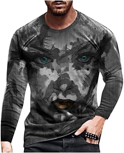 Мъжки Ризи, тениски с 3D Принтом, Ежедневни Тениска с Изображение на Смешно Котка, Блузи с Дълъг Ръкав, Тениски за