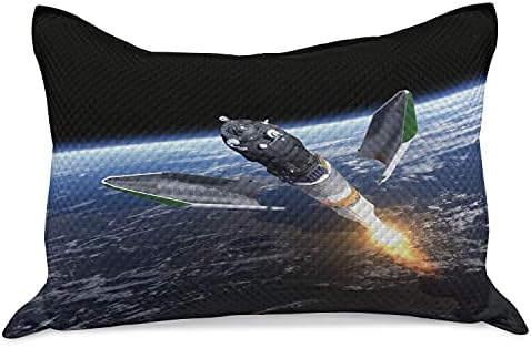 Калъфка за възглавница от стеганого одеяла Ambesonne за космическото пространство, се Извършва стартирането на Товарния космически кораб, Ракетата Излита с Космическ?
