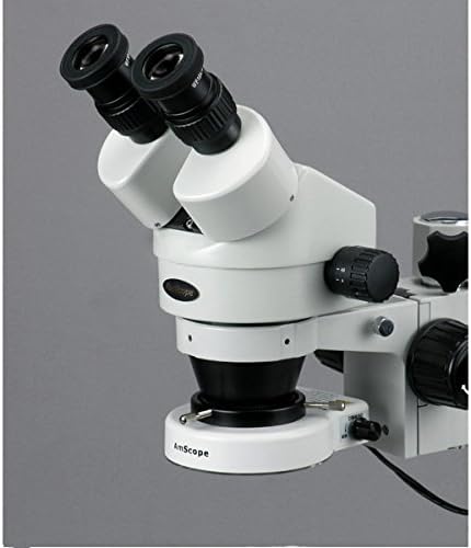 Професионален бинокъла на стереоскопични увеличение на микроскопа AmScope SM-3Б-80S, окуляры WH10x, увеличаване на 7X-45Ч, обектив с увеличение от 0,7 X 4,5 X, led околовръстен лампа