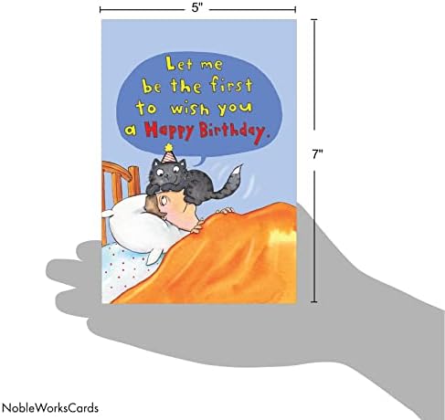 NobleWorks - 1 Страхотна Поздравителна картичка за рожден Ден - Мультяшное украса, Весела Бележка честит Рожден